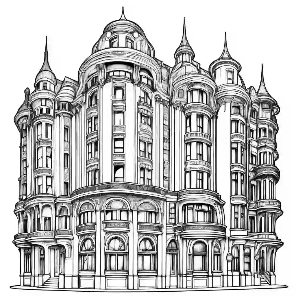 Art Nouveau Buildings coloring pages